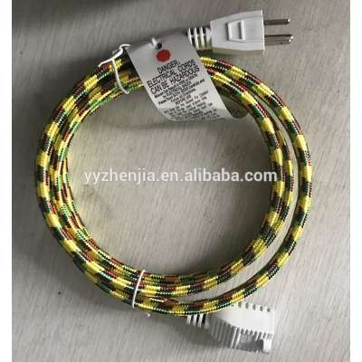 YUYAO ZHENJIA(UL E321611 ) Vintage Fabric Braided 12 Feet Extension Cord with 3 Prong Plug